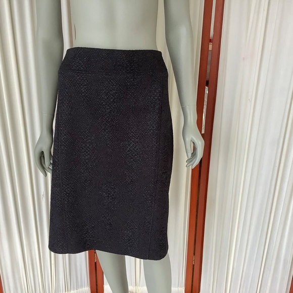 TAHARI Black Textured Pencil Skirt Plus Size 22 Lined Side and Slit Zipper - Picture 2 of 9